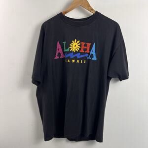 Aloha Maui Shirt Adult Extra Large Black Short Sleeve Hawaii 90s Men’s